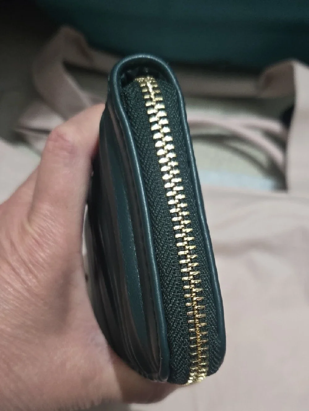 Victoria's Secret Zip-Around Quilted Wallet in Dark Teal - Picture 6 of 16